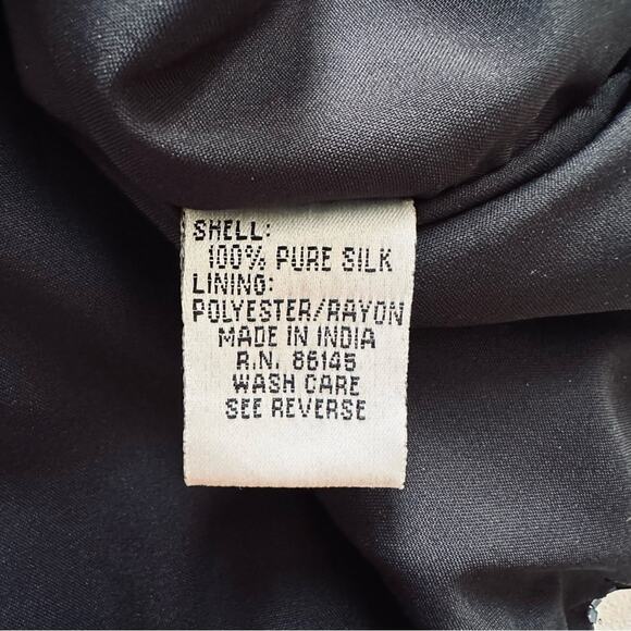 Sean Black Blue Beaded Silk High Neck Sleeveless Evening Formal Top Large NEW - Picture 13 of 15